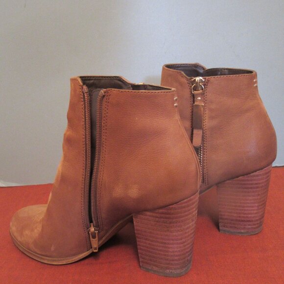 Aldo Naedia Suede Ankle Booties, Double Zipper Light Brown Suede - Picture 5 of 9
